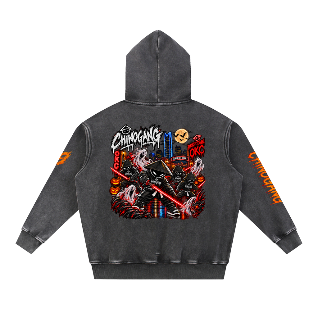 CHINOGANG WASHED OVERSIZED HOODIE - HALLOWEEN EDITION
