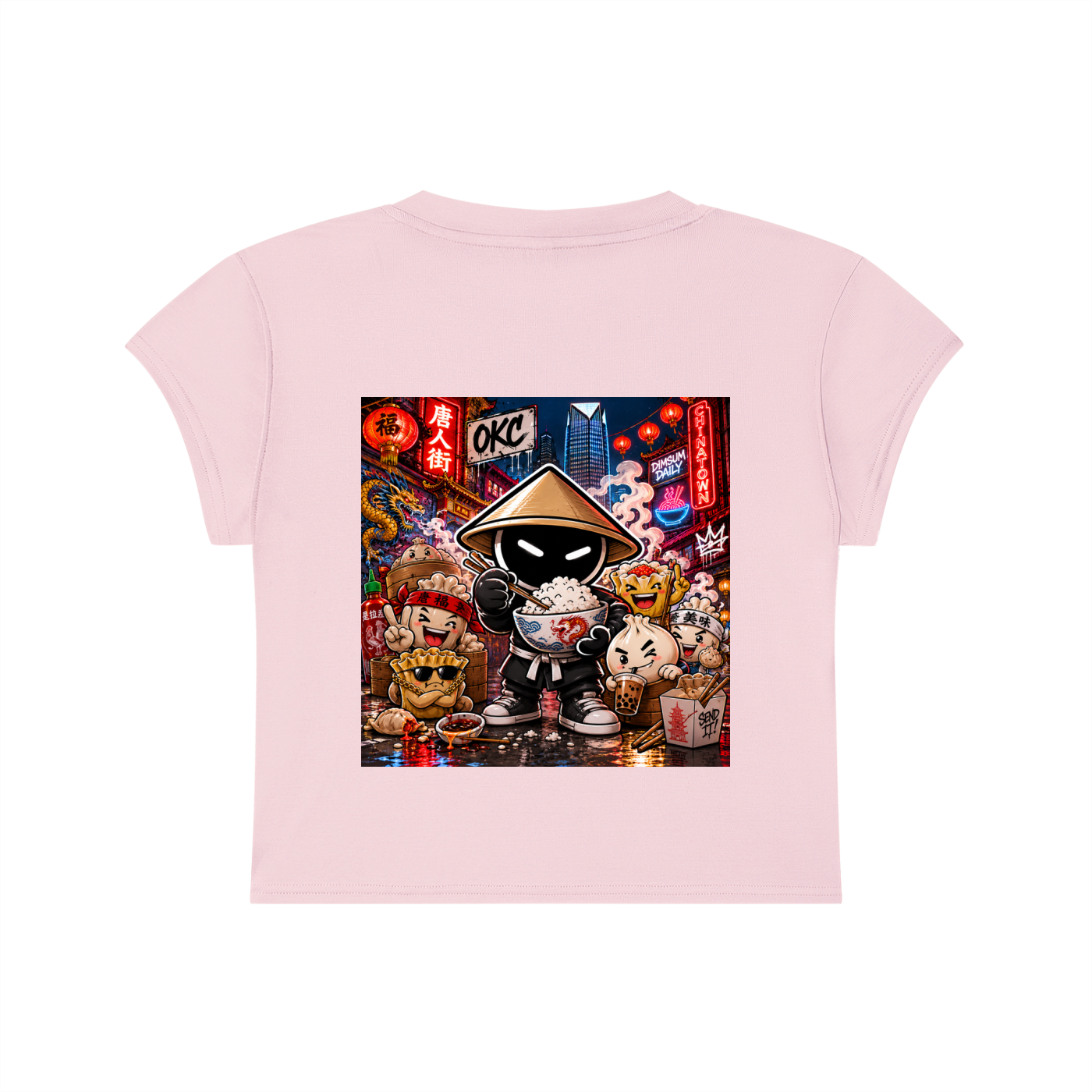 CHINO.S1K WOMENS SLIM-FIT CROP TEE - DIM SUM GANG