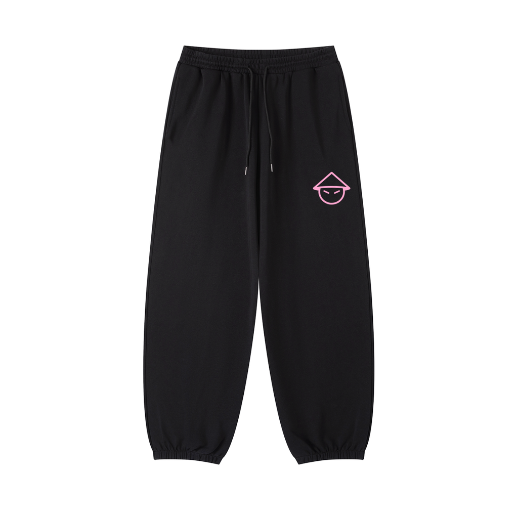 CHINO.S1K WOMENS BABY PINK LOGO BLACK SWEAT SET
