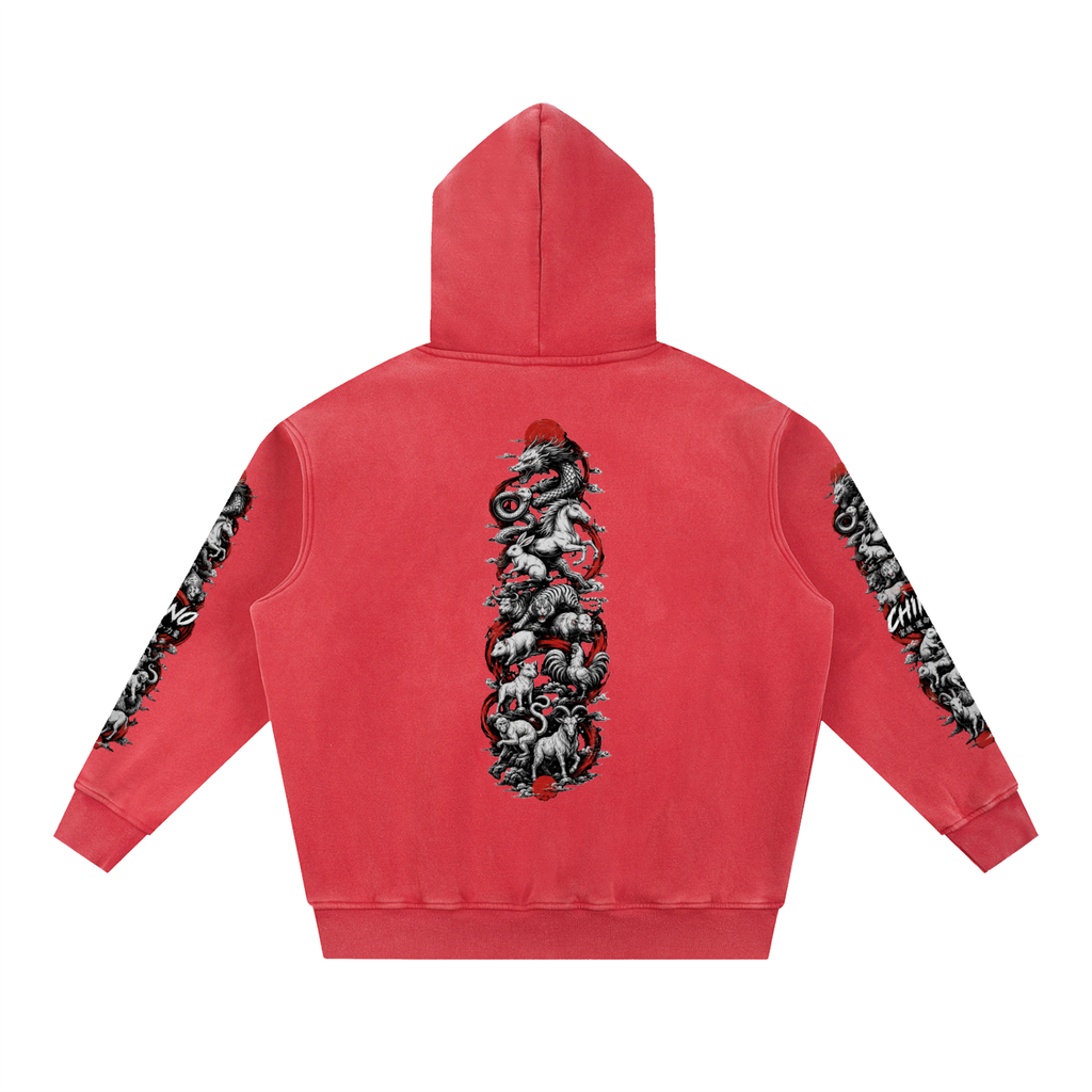 CHINO'S CHINESE ZODIAC WASHED HOODIE