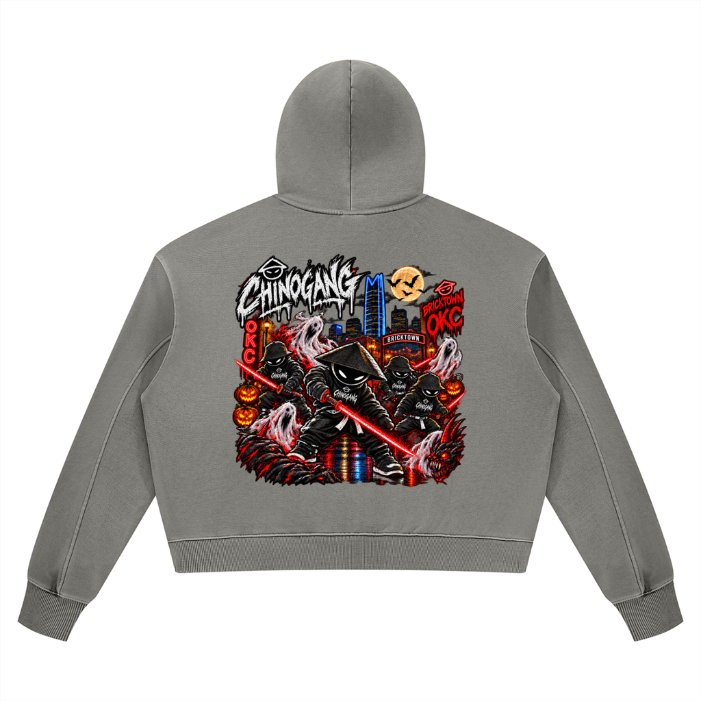 CHINOGANG WOMENS WASHED HOODIE - HALLOWEEN EDITION