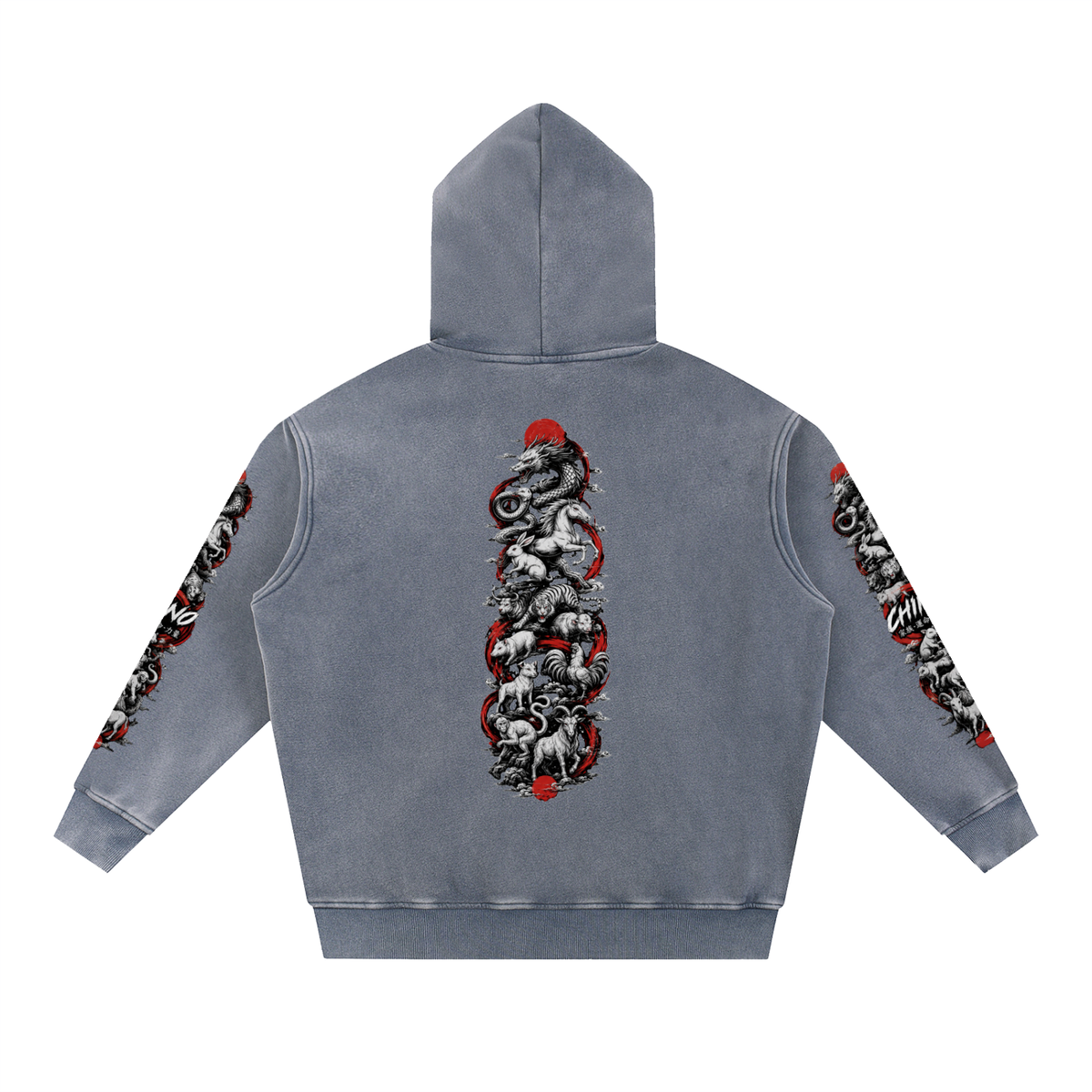 CHINO'S CHINESE ZODIAC WASHED HOODIE