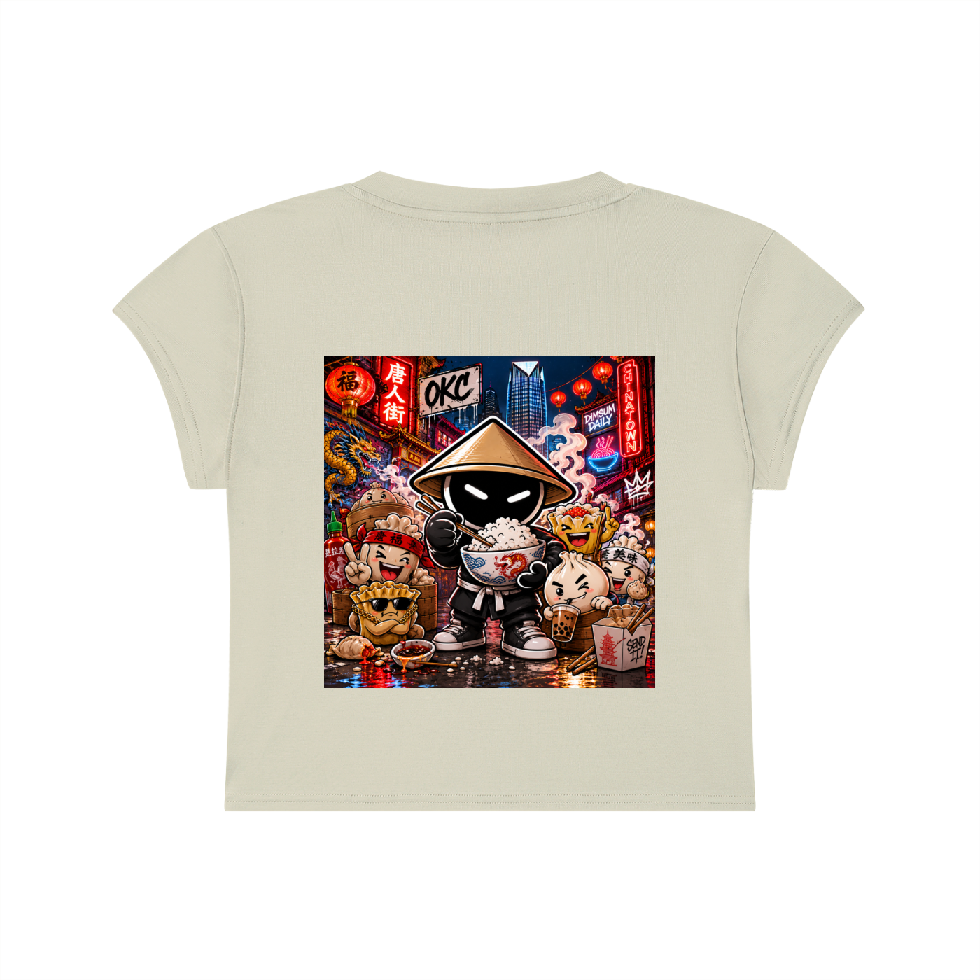 CHINO.S1K WOMENS SLIM-FIT CROP TEE - DIM SUM GANG