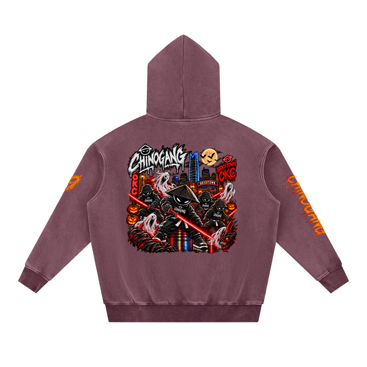 CHINOGANG WASHED OVERSIZED HOODIE - HALLOWEEN EDITION