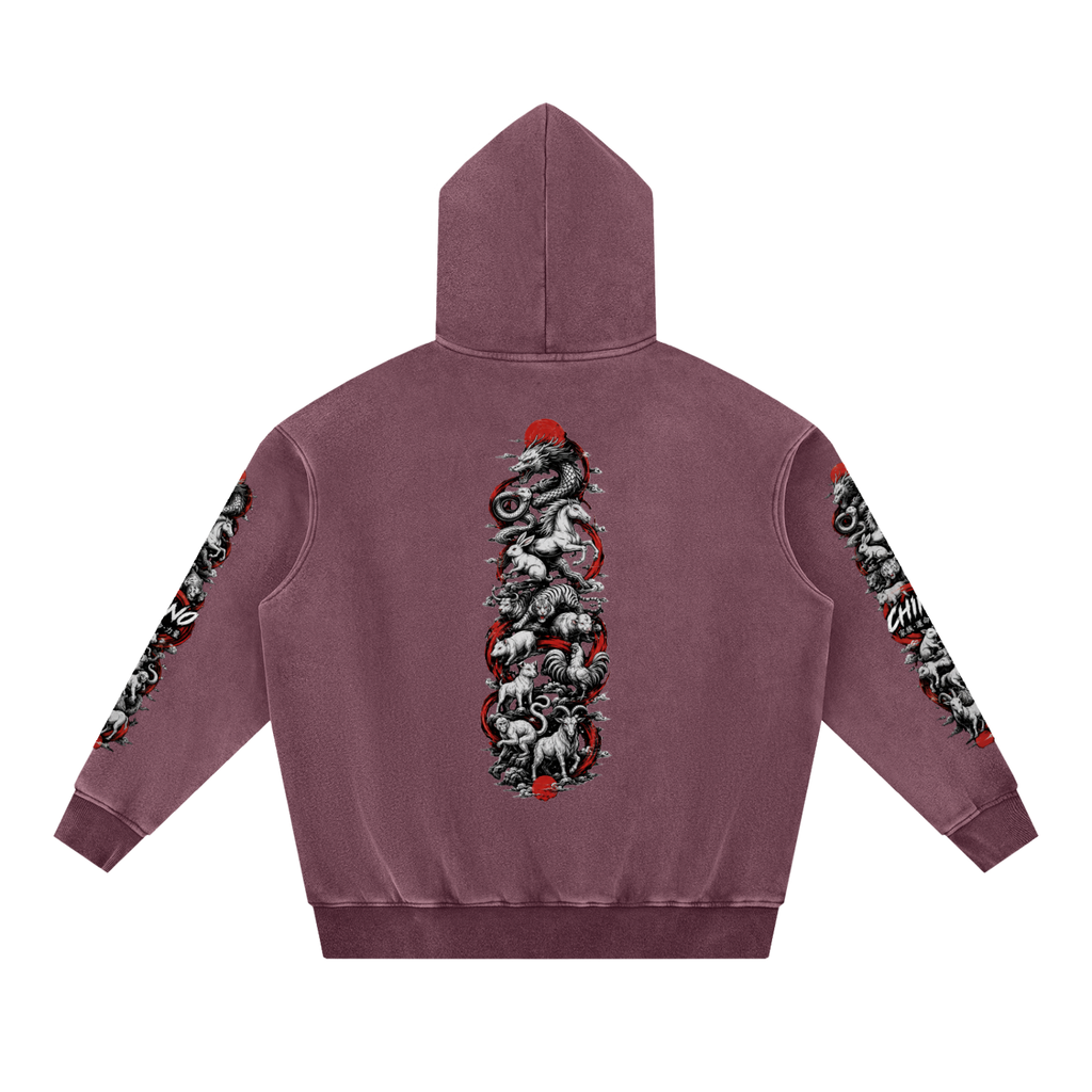 CHINO'S CHINESE ZODIAC WASHED HOODIE