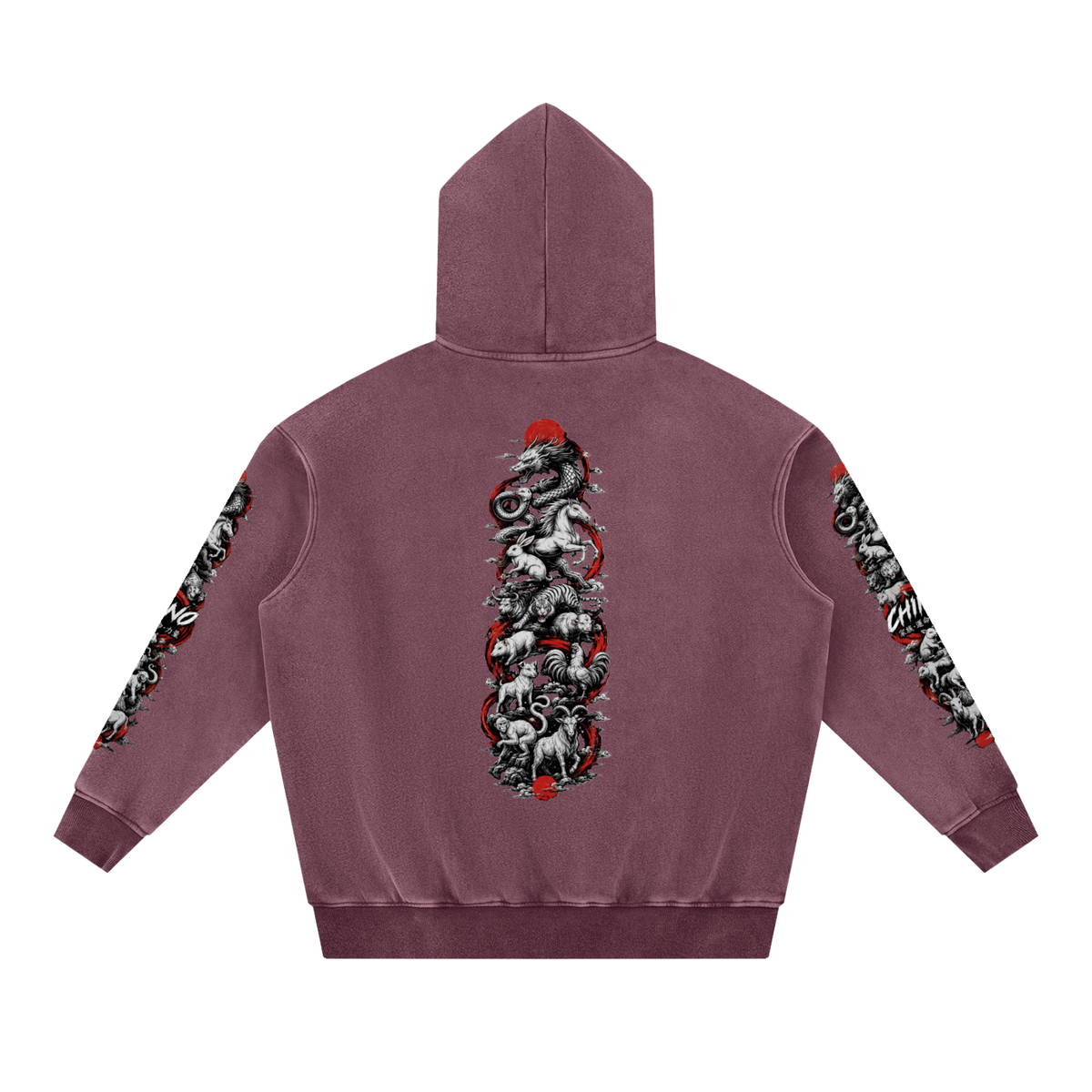 CHINO'S CHINESE ZODIAC WASHED HOODIE
