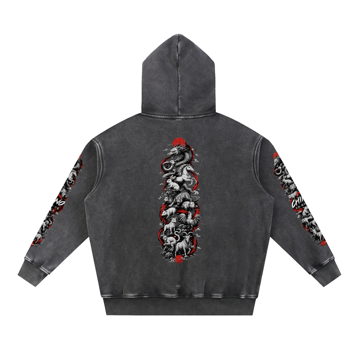 CHINO'S CHINESE ZODIAC WASHED HOODIE