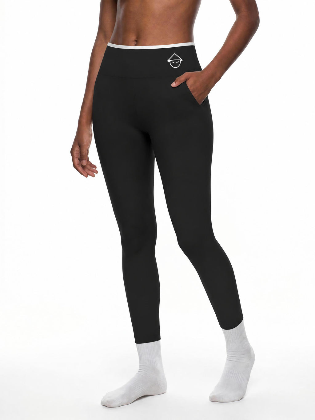 CHINO.S1K CAUGHT YOU LOOKING SRUNCH LEGGINGS - WHITE WAIST BAND