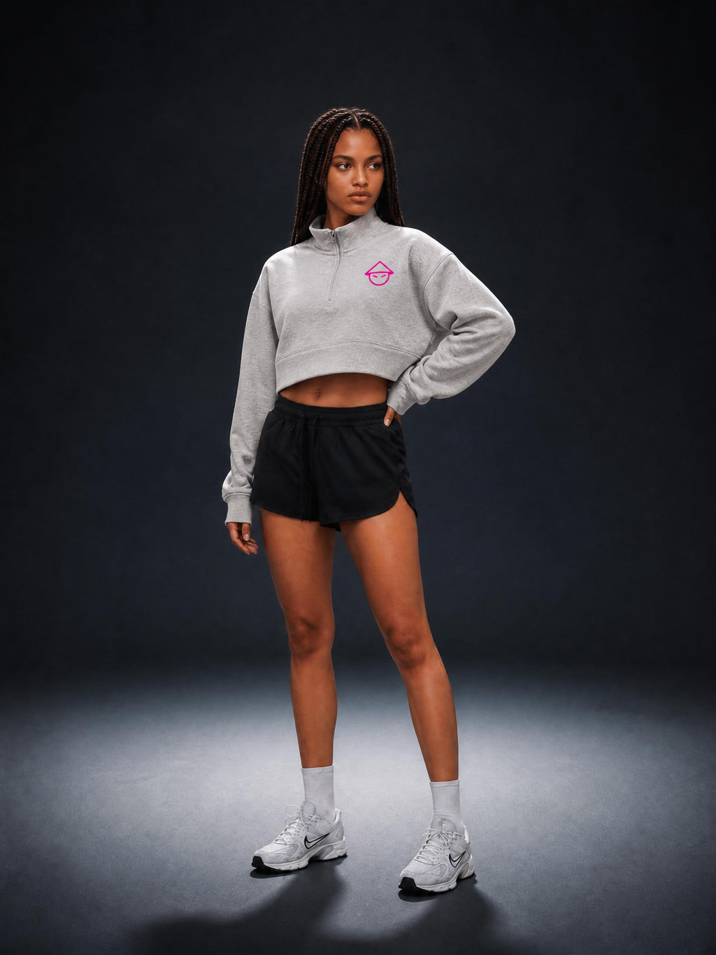 WOMEN’S CHINOGANG CROP QUARTER-ZIP SWEATSHIRT