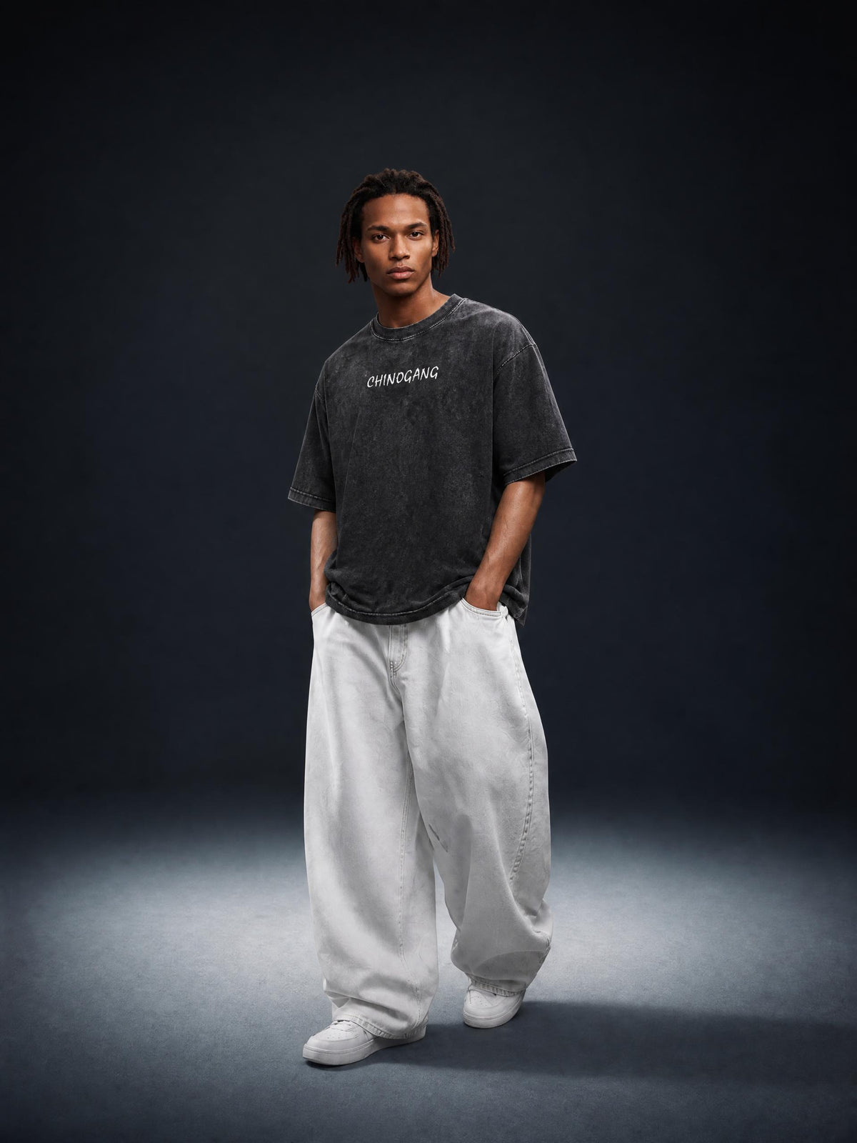CHINOGANG  EMBRIODERED WASHED TEE