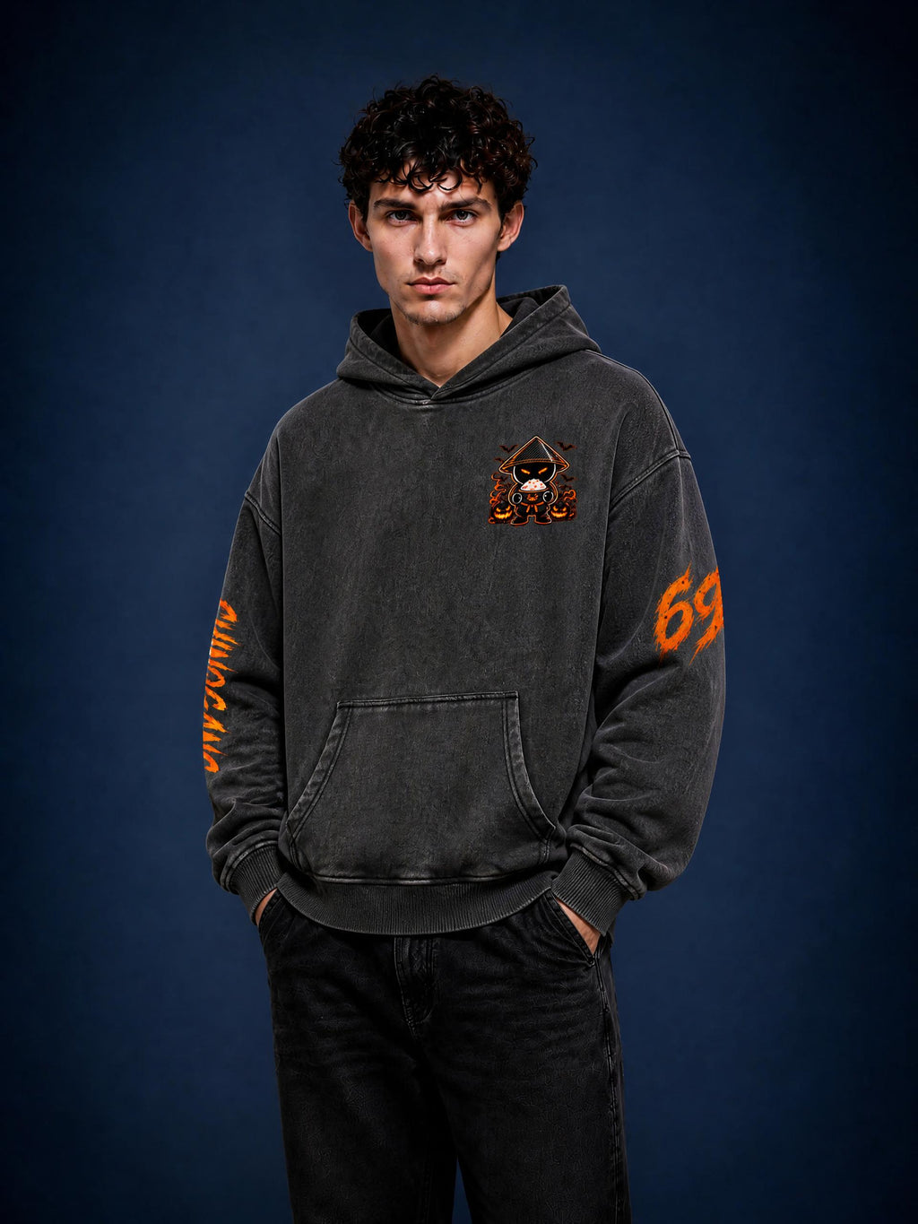 CHINOGANG WASHED OVERSIZED HOODIE - HALLOWEEN EDITION