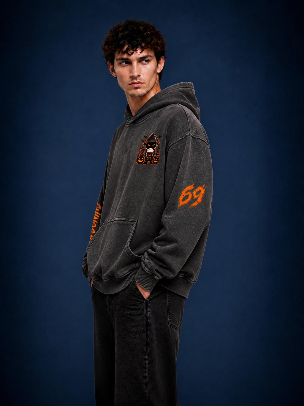 CHINOGANG WASHED OVERSIZED HOODIE - HALLOWEEN EDITION