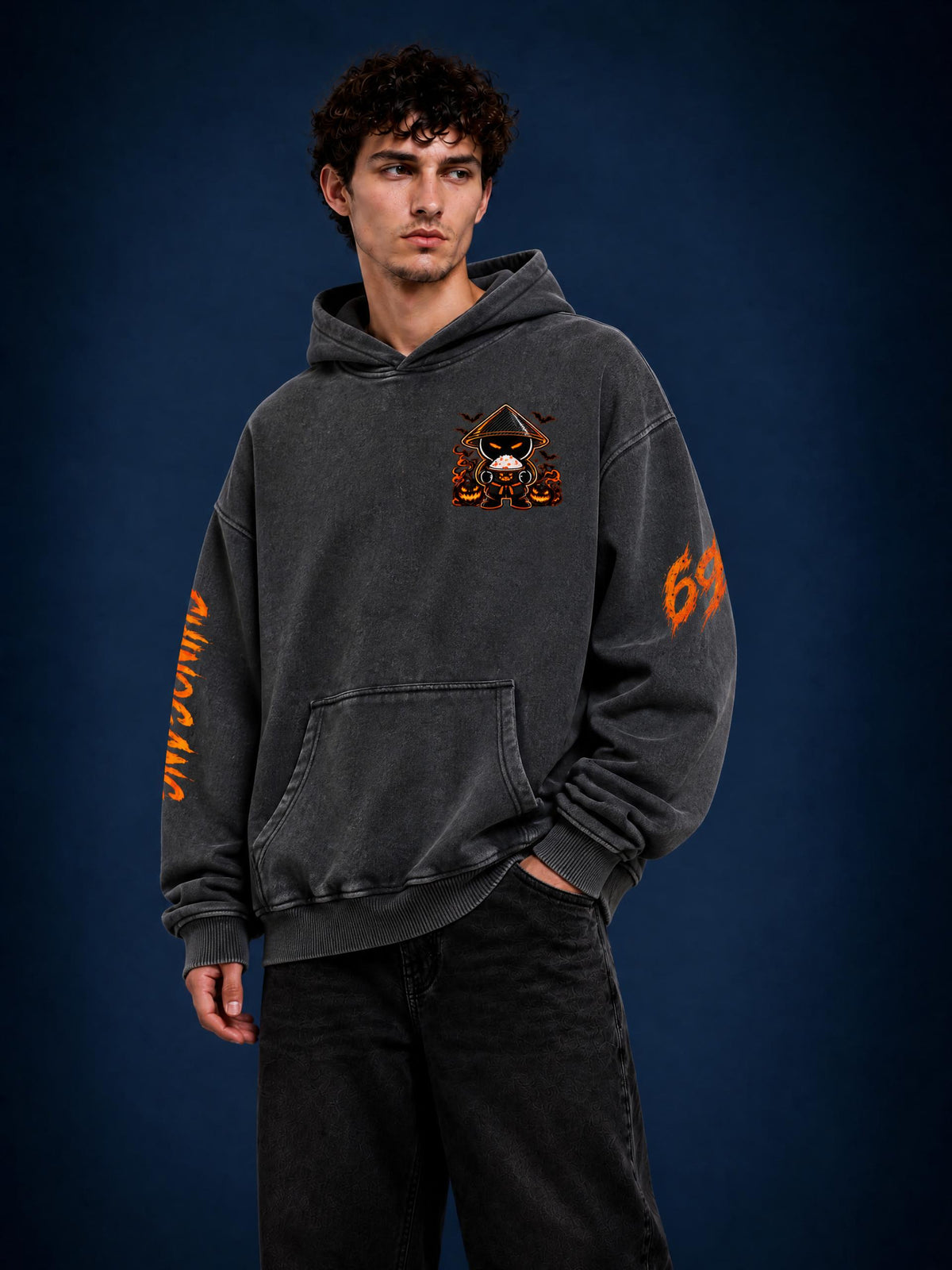 CHINOGANG WASHED OVERSIZED HOODIE - HALLOWEEN EDITION