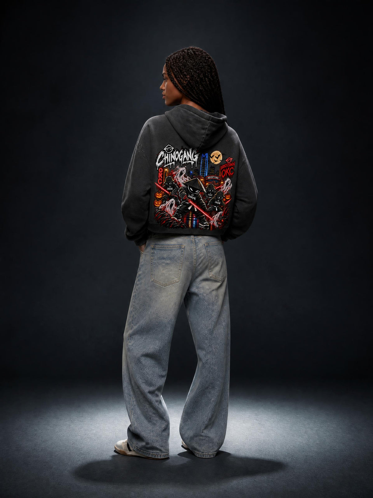 CHINOGANG WOMENS WASHED HOODIE - HALLOWEEN EDITION